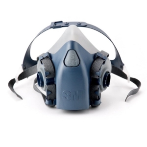 3M Reusable Respirator, Half Face Piece 7501, Use with Bayonet Cartridges/Filters (Not Included) for Gases, Vapors, Dust, Small Size