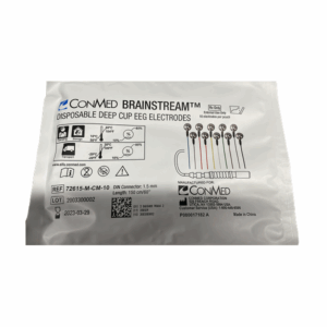 For Sale CONMED 72615-M-CM-10 Brainstream Disposable Deep Cup EEG Electrodes , DIN 1.5mm , 150cm/60" Leadwire Length