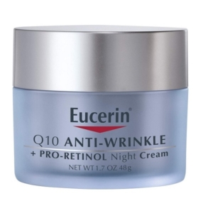Eucerin Q10 Anti-Wrinkle Night Cream + Pro-Retinol, Facial Cream for Sensitive Skin, 1.7 Oz